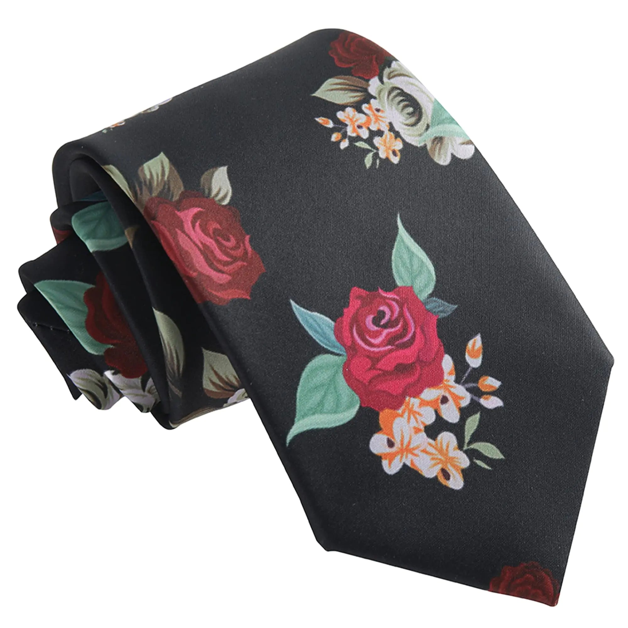 Midnight Floral Satin Tie