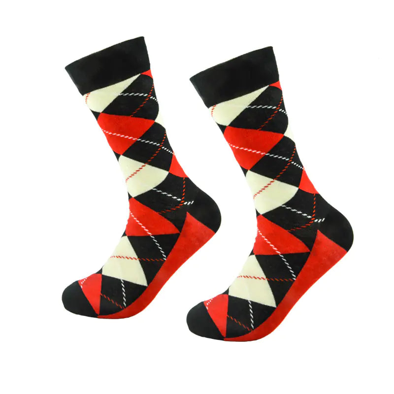 Plaid Jacquard Tube Socks