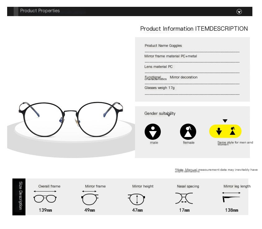 Round Metal Frame Blue Light Blockers