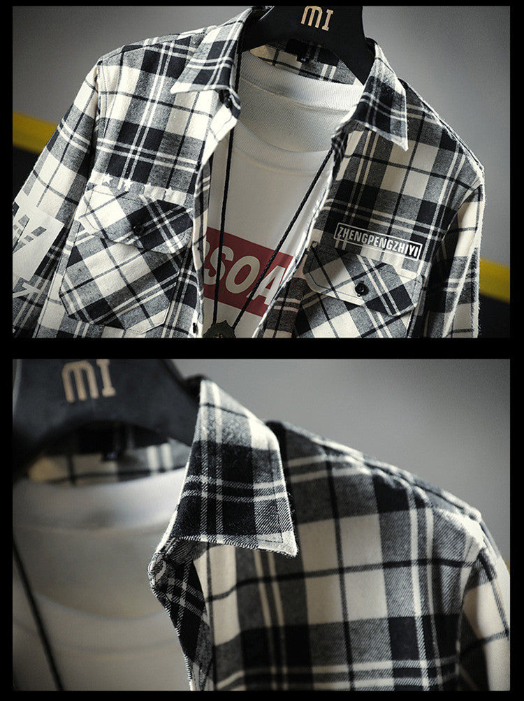 Modern Plaid Slim Shirt for Men