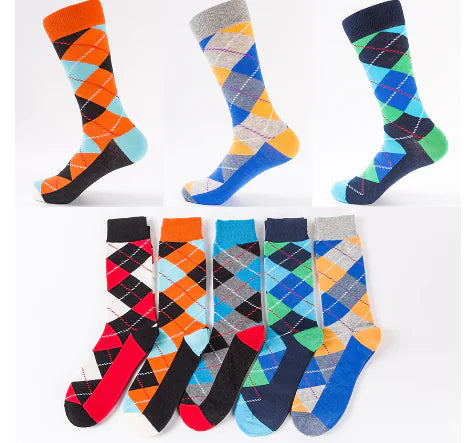 Plaid Jacquard Tube Socks