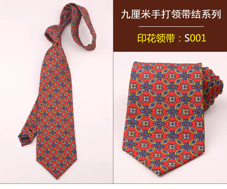 Retro Floral Elegance 9CM Tie