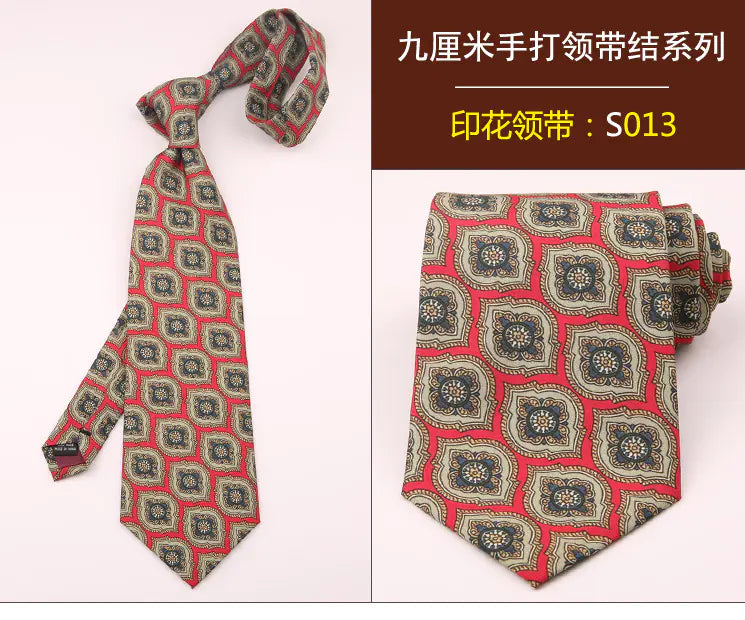 Retro Floral Elegance 9CM Tie