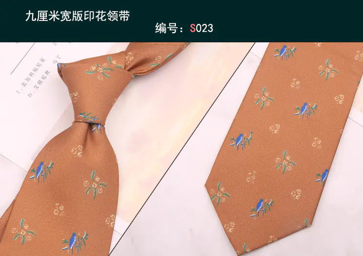 Retro Floral Elegance 9CM Tie