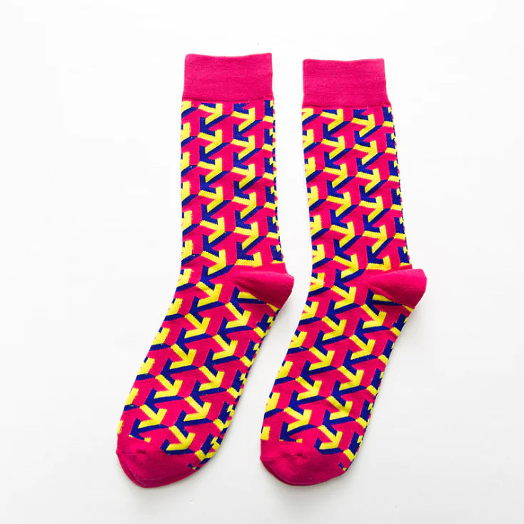 Modern Geometric Cotton Socks