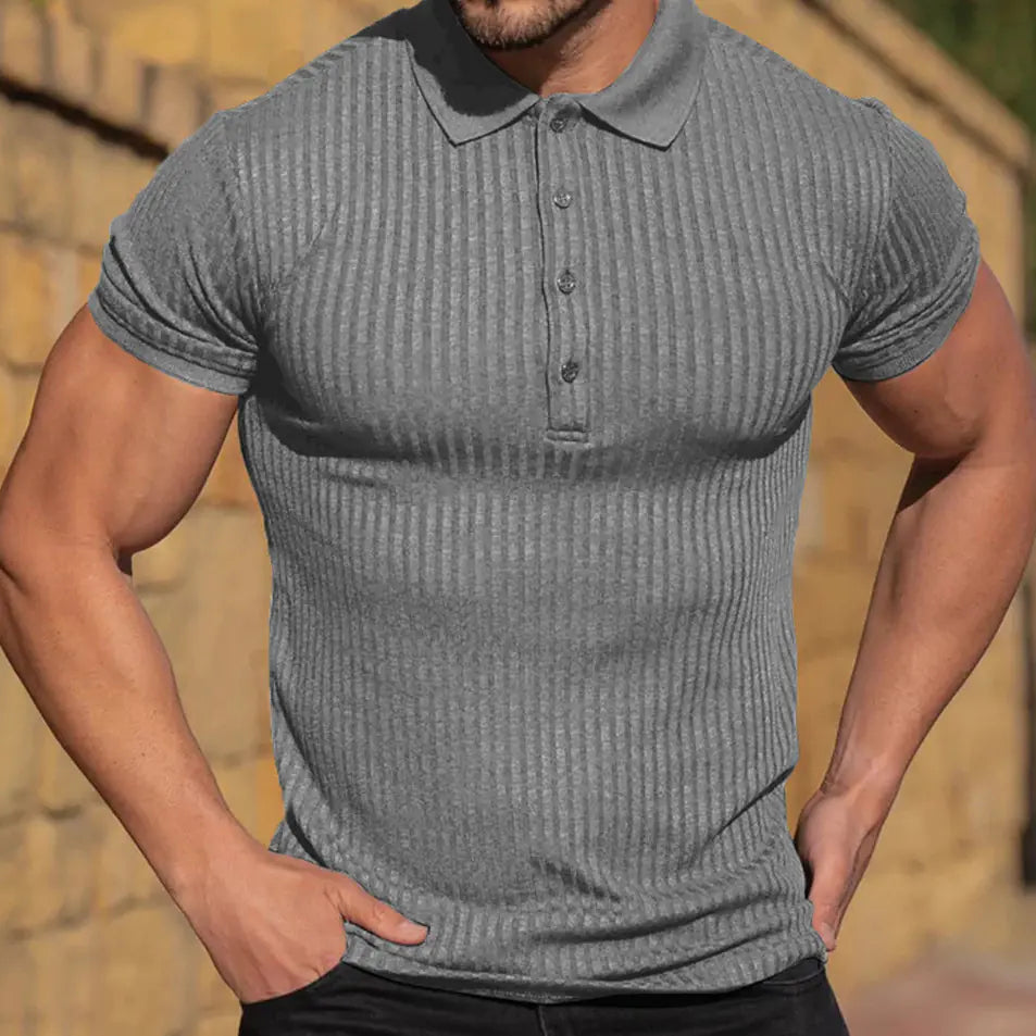 Men's Striped Summer Polo Shirt