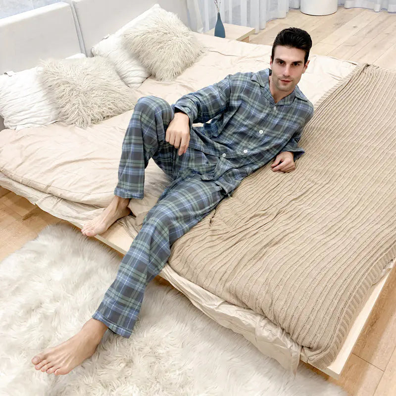 Men's Warm Flannel Pajama Suit