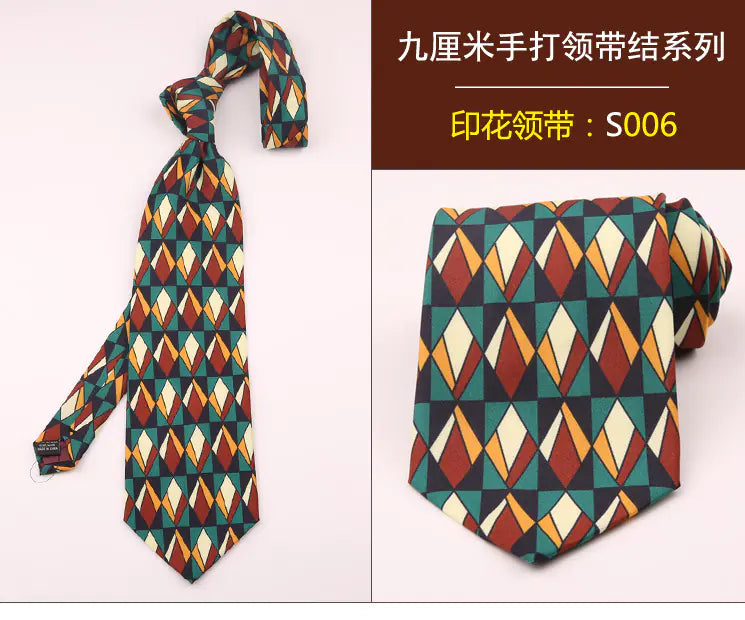 Retro Floral Elegance 9CM Tie