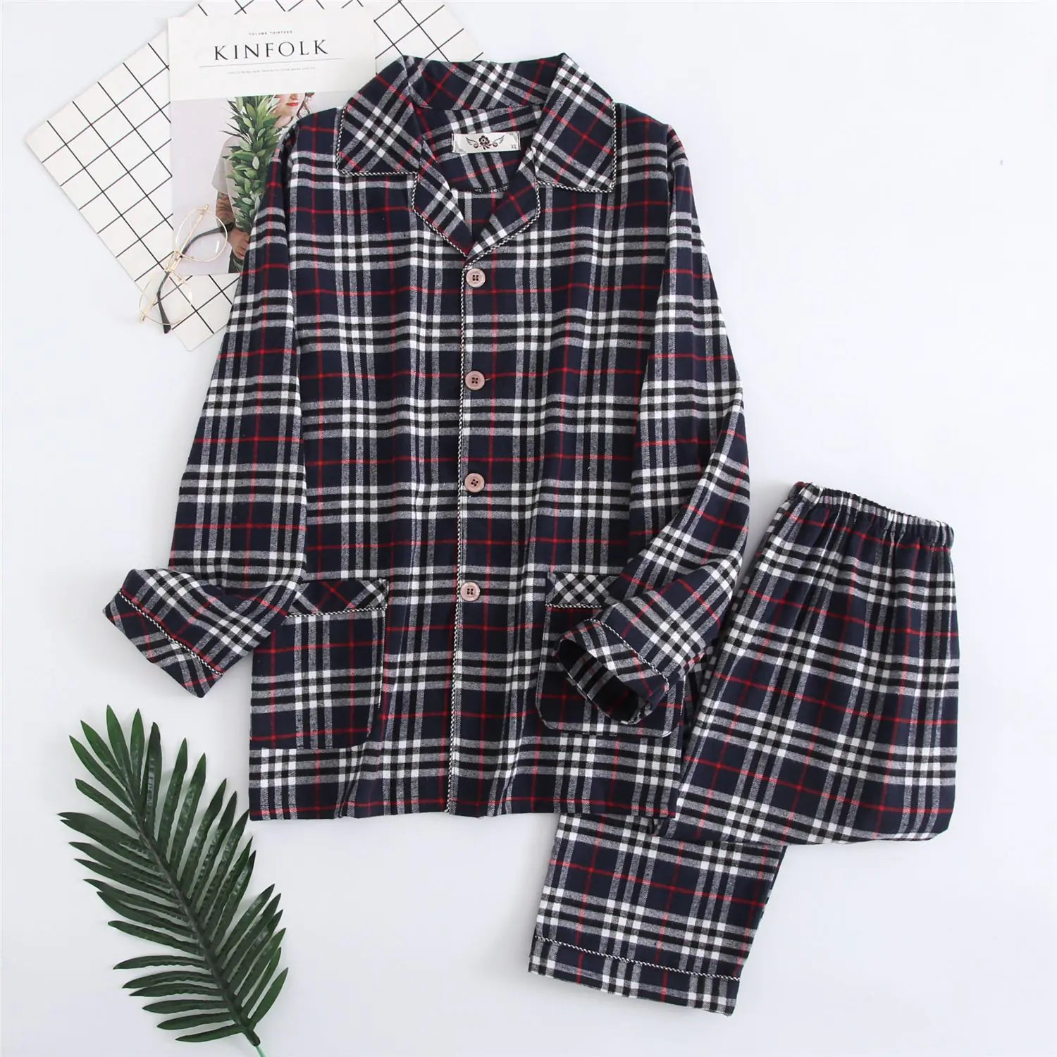 Men's Warm Flannel Pajama Suit