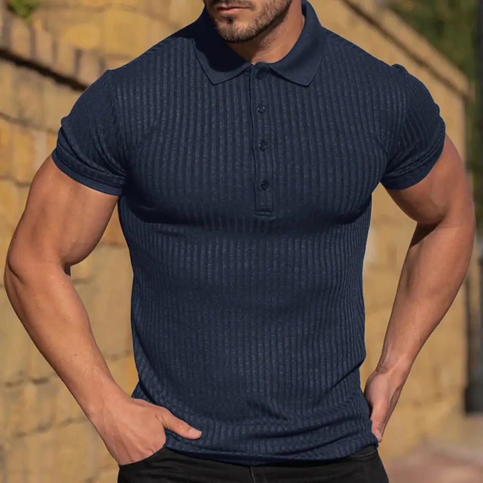 Men's Striped Summer Polo Shirt