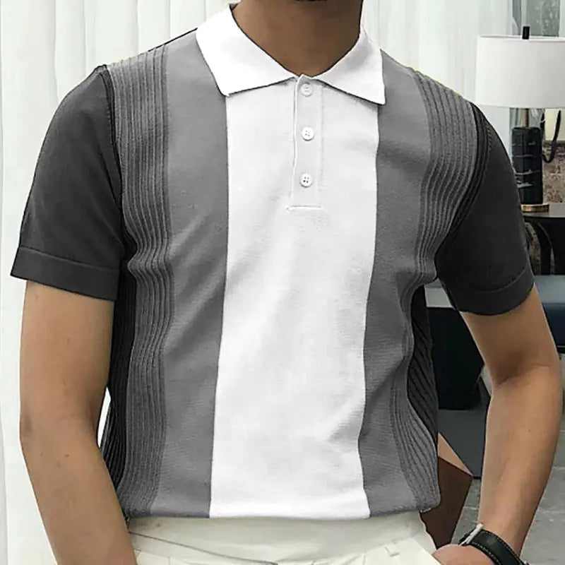 Modern Striped Polo Tee