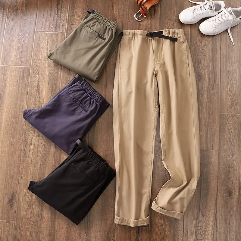 Modern Cotton Buckle Trousers for Men