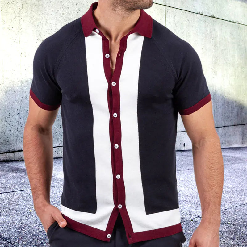 Men's Modern Color Block Polo Shirt