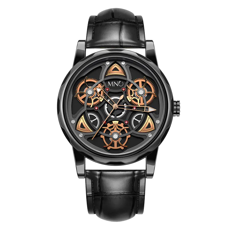 Midnight Luxe 3D Timepiece for Men - Innovative Gyro Design