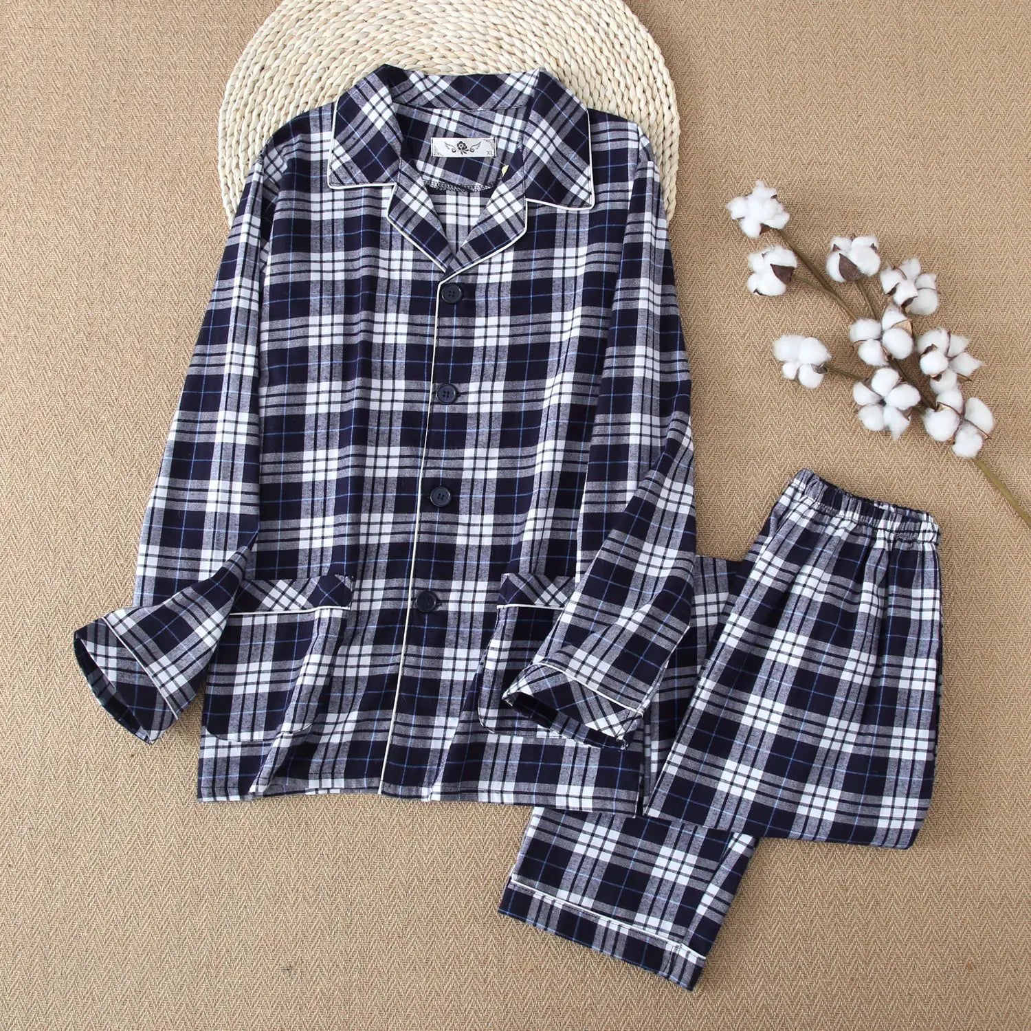 Men's Warm Flannel Pajama Suit
