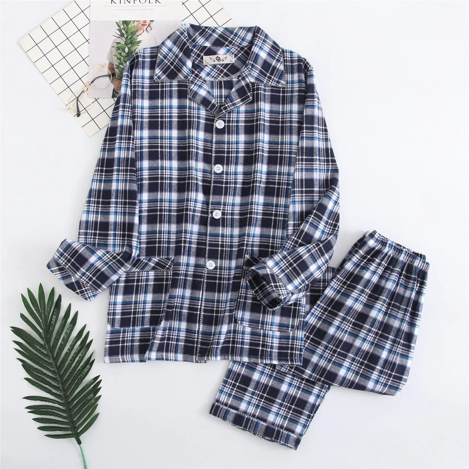 Men's Warm Flannel Pajama Suit