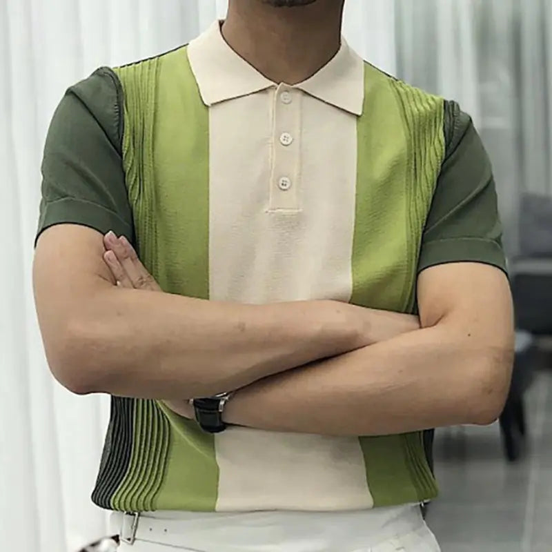 Modern Striped Polo Tee