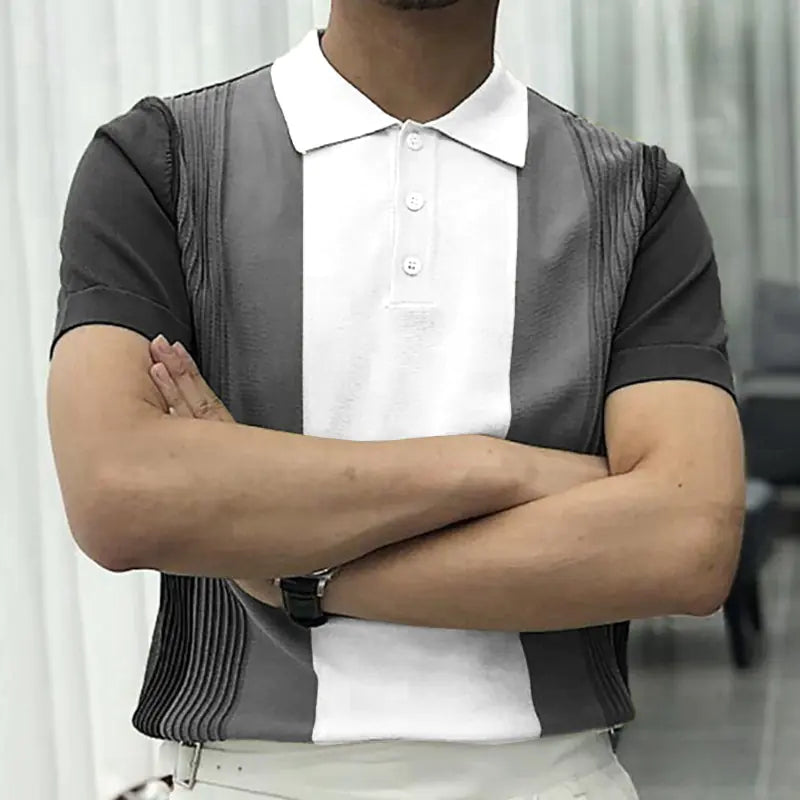 Modern Striped Polo Tee