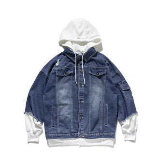 Men's Trendy Distressed Denim Hoodie