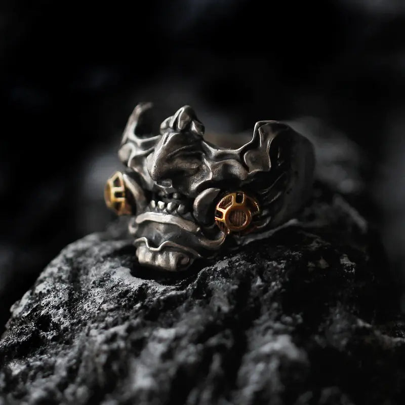 Men's Samurai Mask Statement Ring