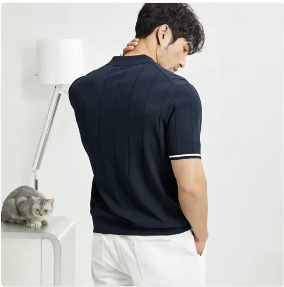 Men's Zip-Collar Summer Polo
