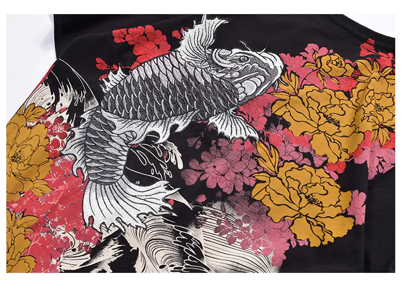 Men's Japanese Embroidered Wave Tee