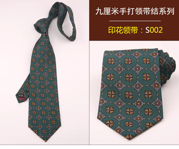 Retro Floral Elegance 9CM Tie