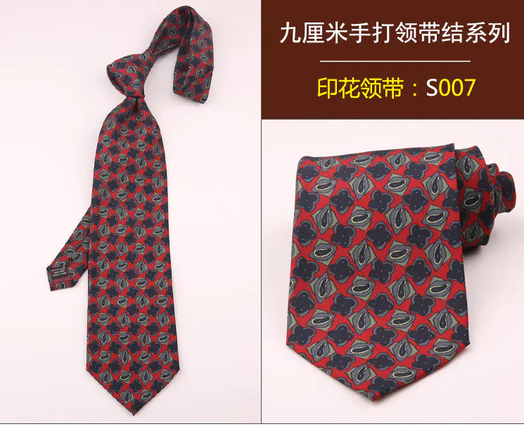Retro Floral Elegance 9CM Tie