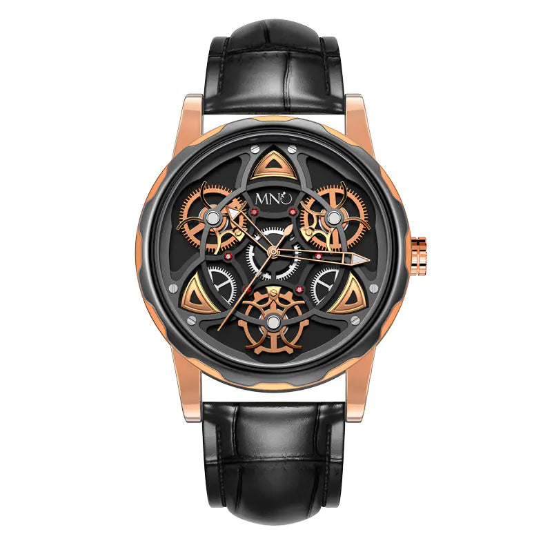 Midnight Luxe 3D Timepiece for Men - Innovative Gyro Design