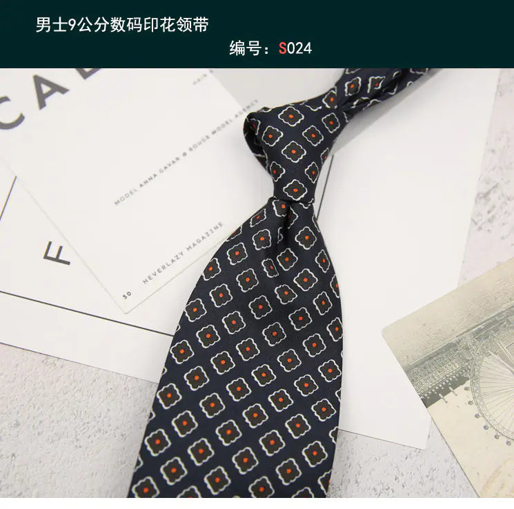 Retro Floral Elegance 9CM Tie