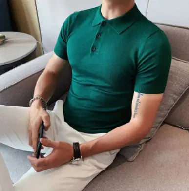 Men's Slim-Fit Ice Silk Polo Tee