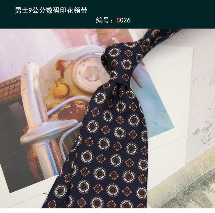 Retro Floral Elegance 9CM Tie