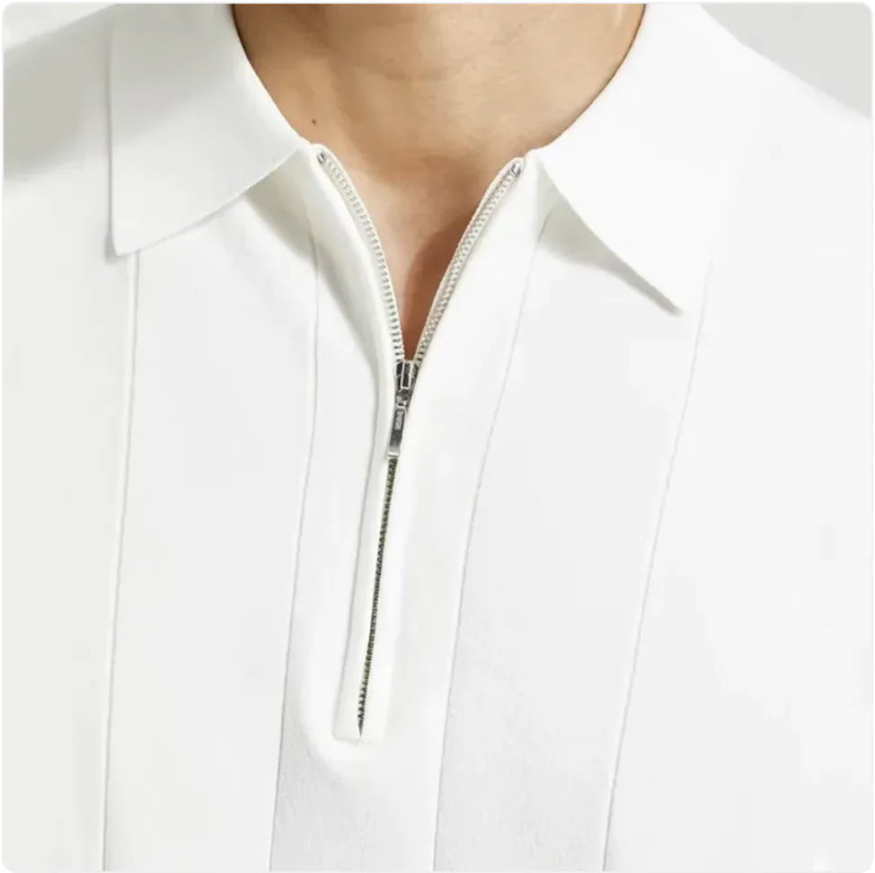 Men's Zip-Collar Summer Polo