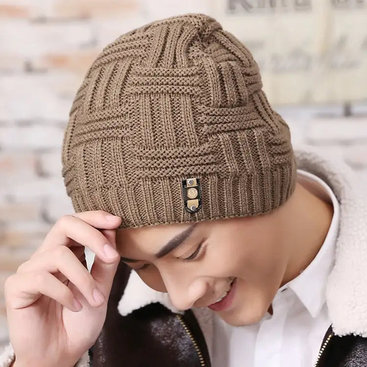 Padded Jacquard Knitted Hat