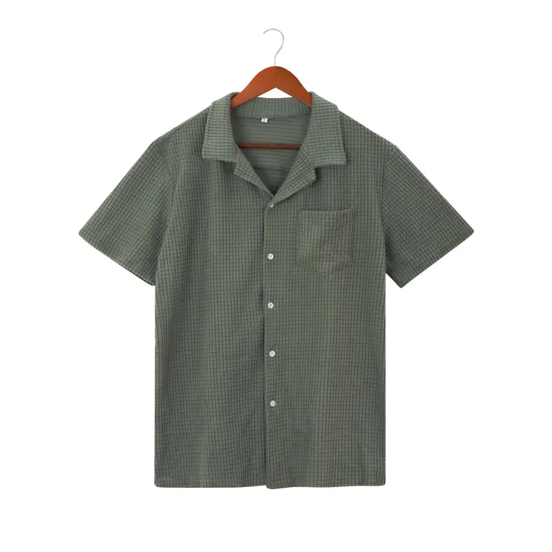 Men's Waffle Texture Shirt - Summer Chic