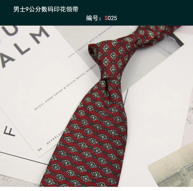 Retro Floral Elegance 9CM Tie