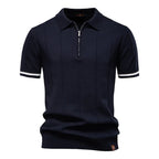 Wool-Mix Zip Collar Polo