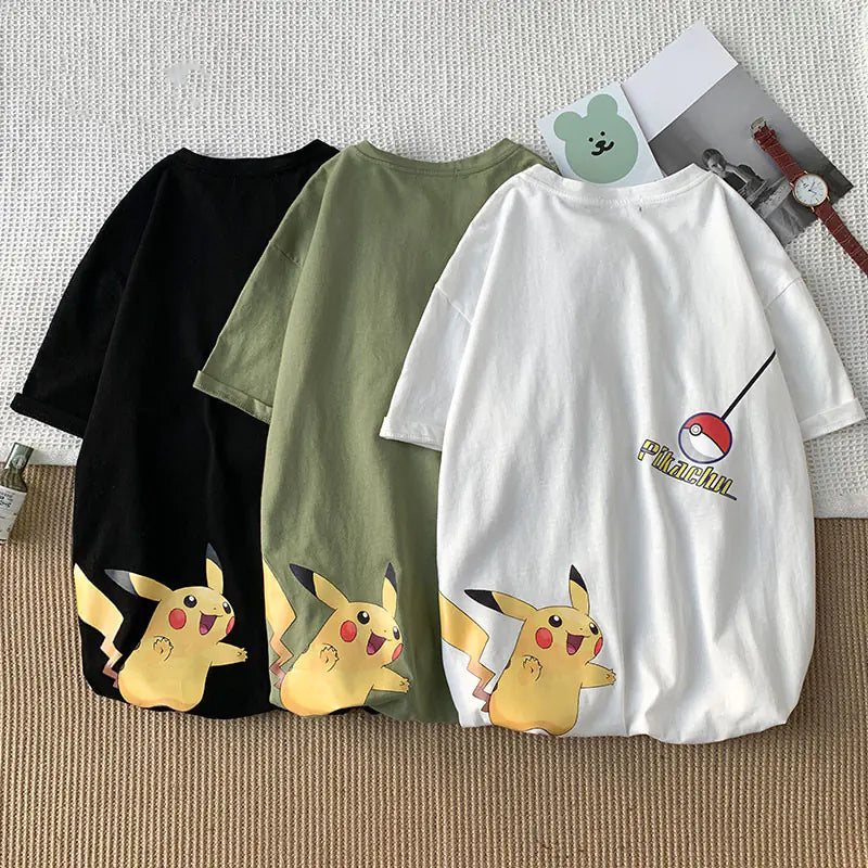 Harajuku Pikachu Cotton Tee for Men