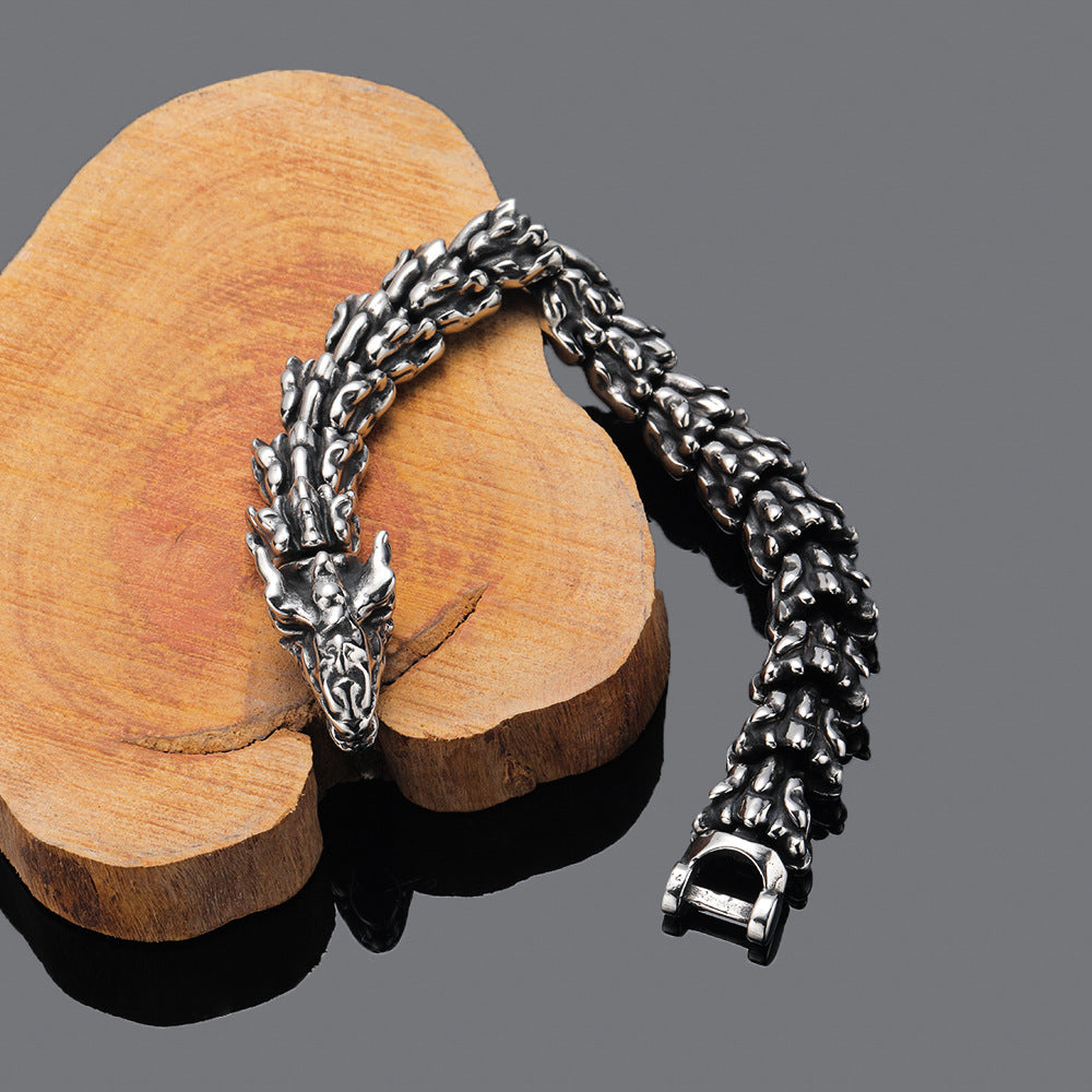Titanium Dragon Head Bracelet