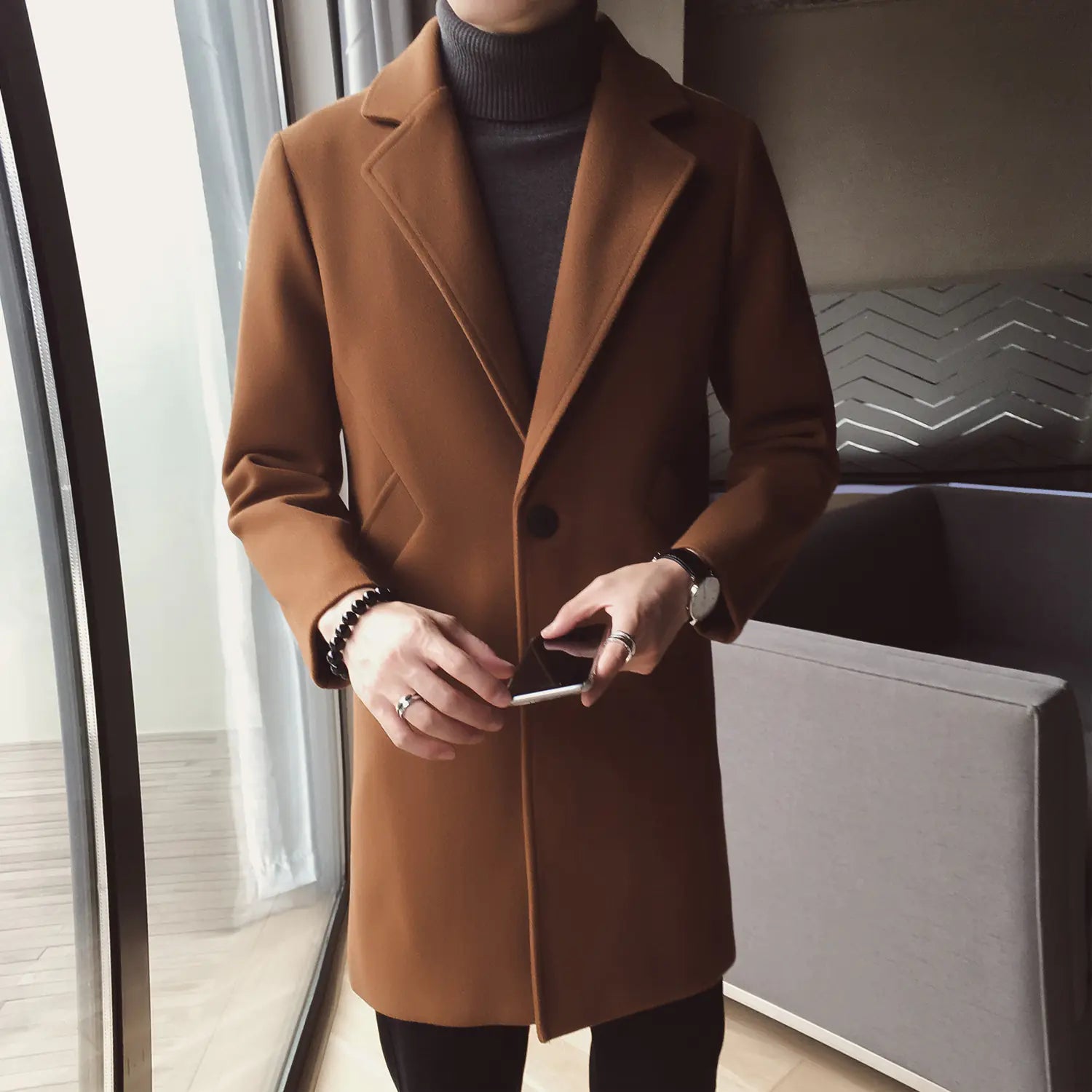 Classic Mid-Length Wool Coat