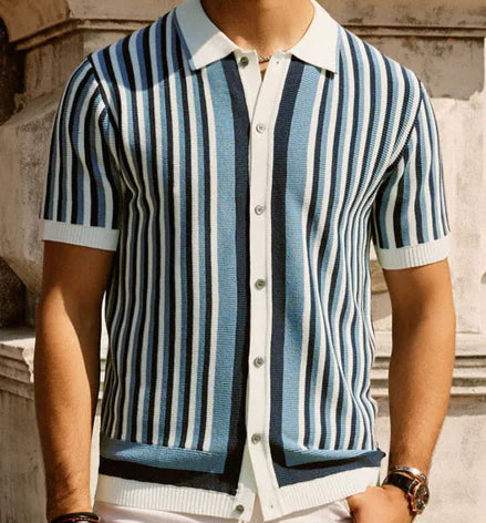 Elite Stripe Luxury Polo Shirt