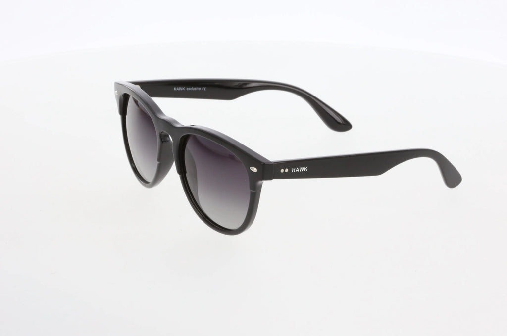 Hawk Black Geometric Polarized Sunglasses