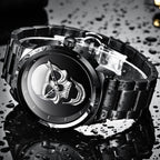 LIGE Men's Bold 3D Skull Watch