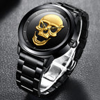 LIGE Men's Bold 3D Skull Watch