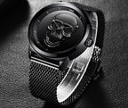 LIGE Men's Bold 3D Skull Watch