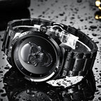 LIGE Men's Bold 3D Skull Watch
