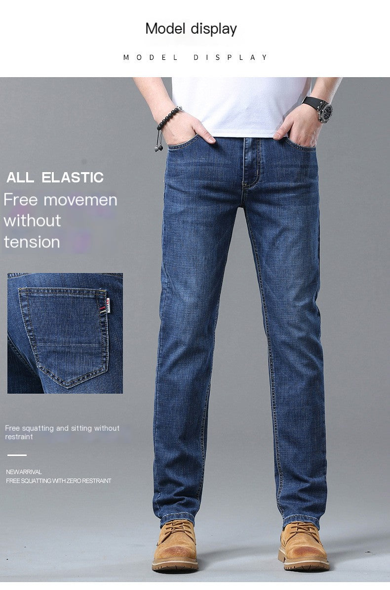 Straight Slim-Fit Stretch Jeans