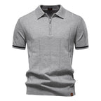 Wool-Mix Zip Collar Polo