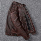Rustic Brown Biker Leather Jacket