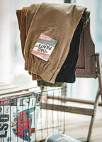 Retro Brown Corduroy Straight-Cut Pants